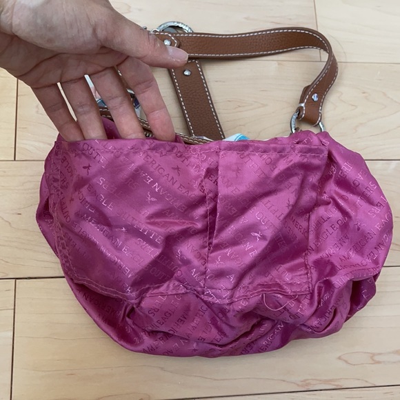 American Eagle Purse Plaid w/ Pink Lining - Picture 5 of 5